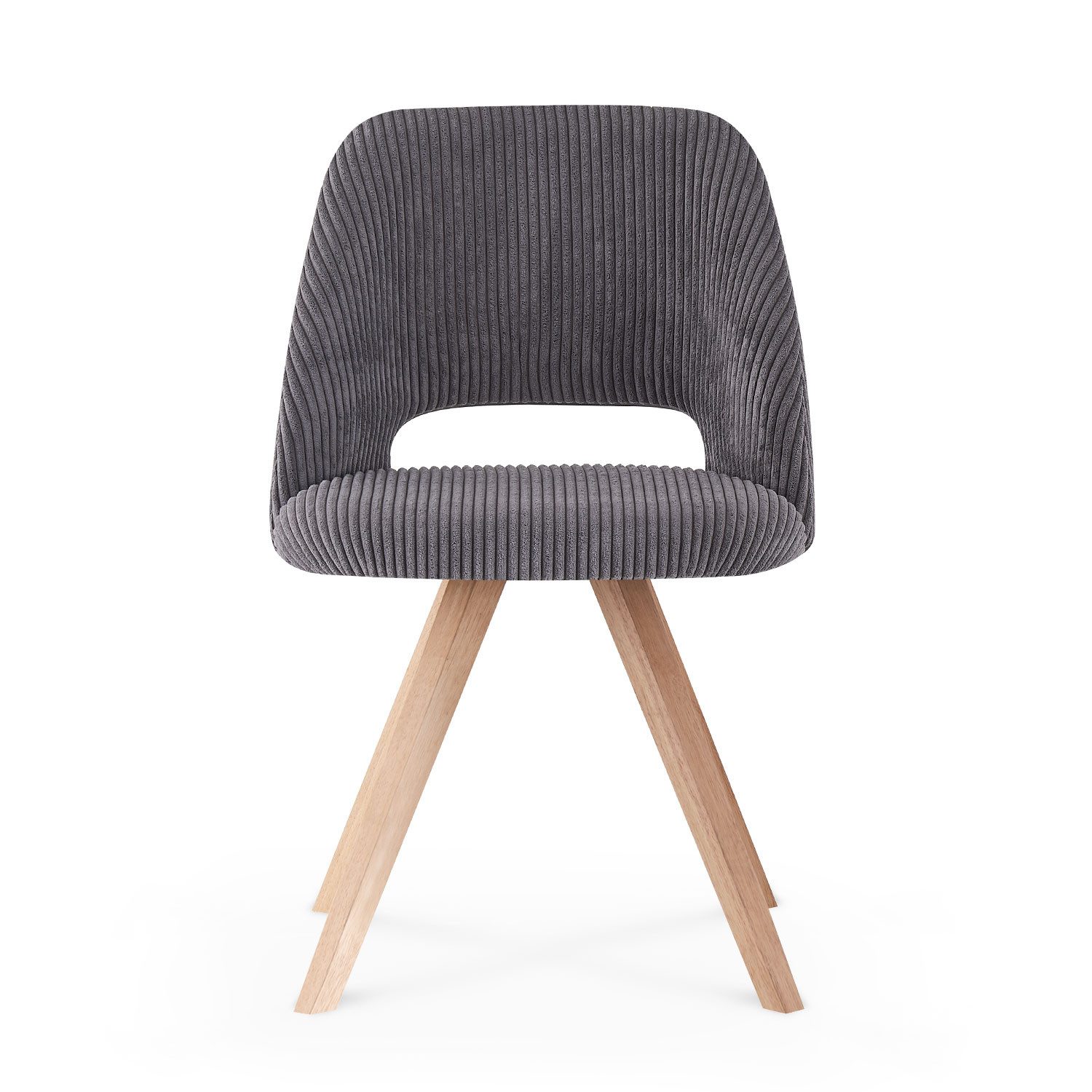 B&D home 4-Fußstuhl VICKY (2er Set, 2 St), gepolstert, Kordstoff, Holzbeine günstig online kaufen