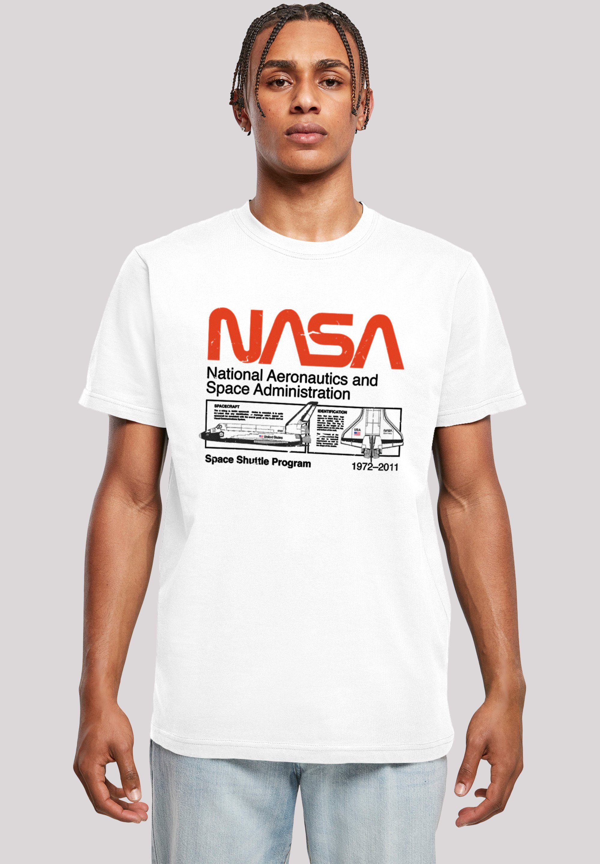 F4NT4STIC T-Shirt NASA Classic Space Shuttle White Herren,Premium Merch,Regular-Fit,Basic,Bedruckt