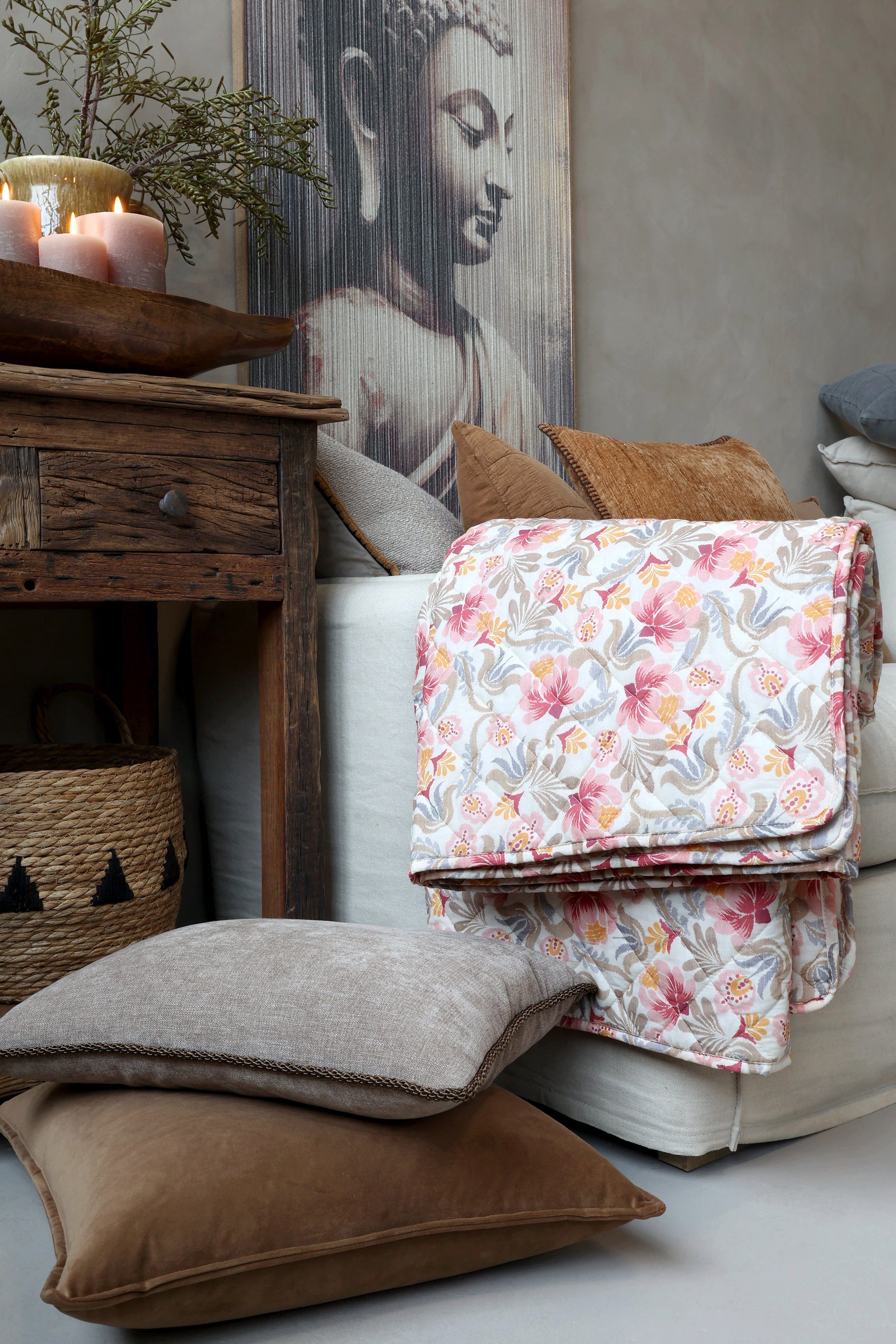 Chic Antique Tagesdecke Chic Antique Quilt Aix Vintage mit Blumenmuster