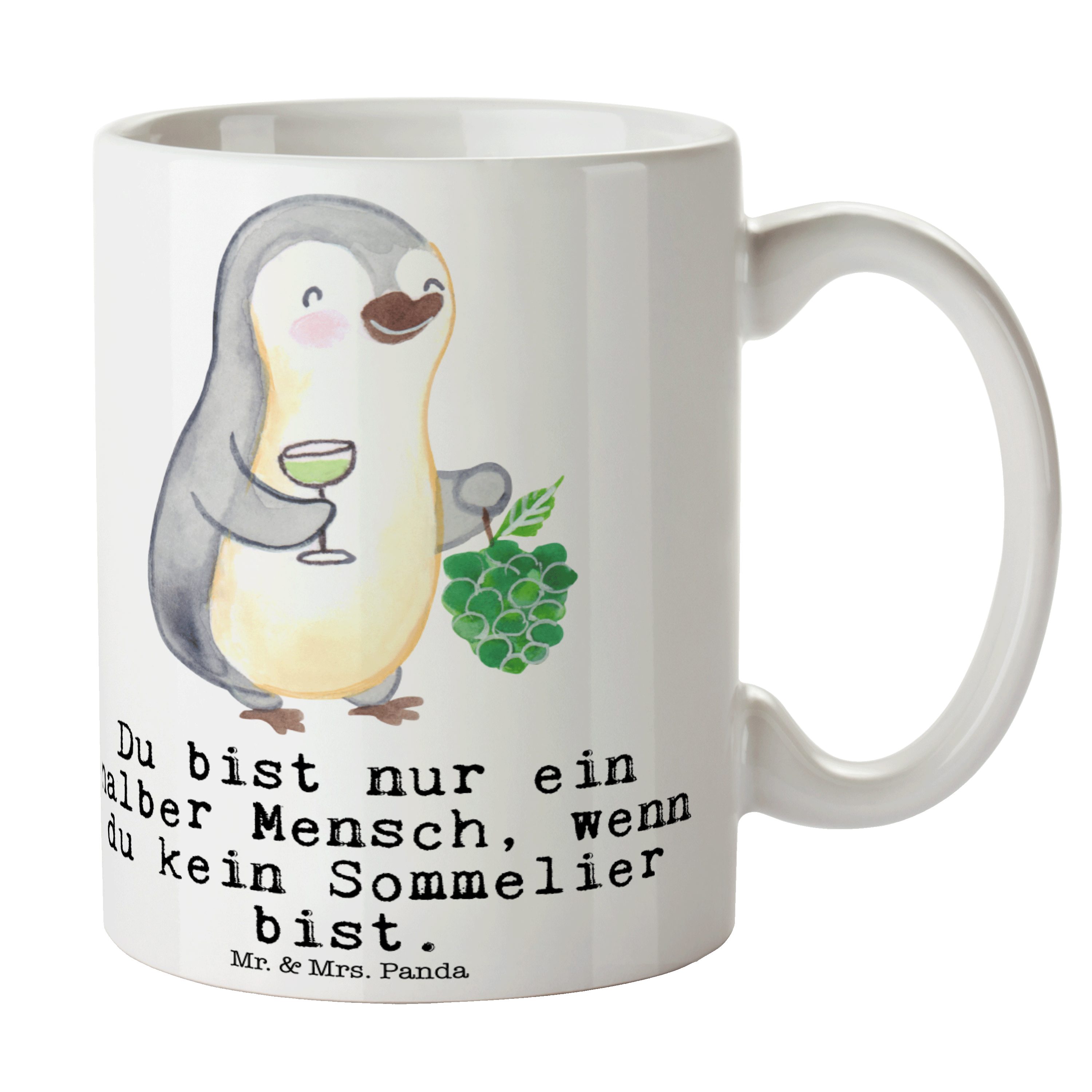 Mr. Panda Kaffeetasse, Weiß Herz Geschenk, Keramik & Sommelier mit Tasse Mrs. Danke, - - Kol, Becher,