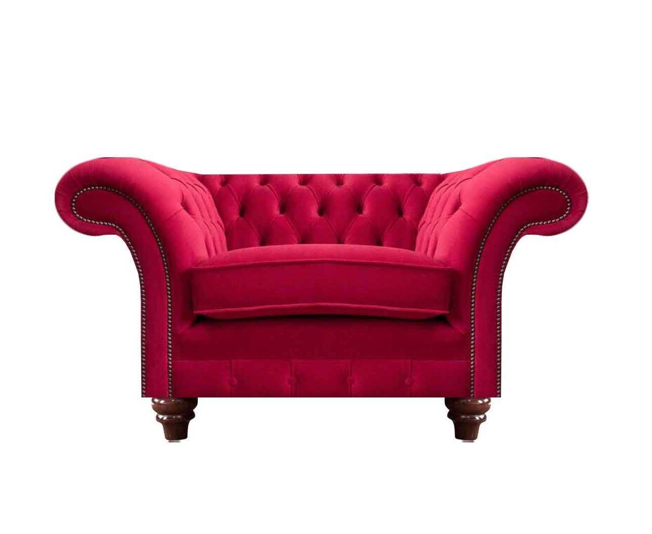Xlmoebel Chesterfield-Sessel Roter Chesterfield Sessel Designer Stoffsessel Lehnsessel (Sessel), Made in Europa