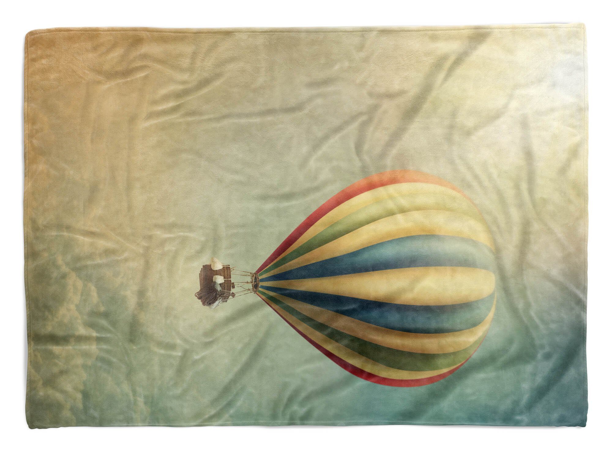Sinus Art Handtücher Handtuch Strandhandtuch Saunatuch Kuscheldecke mit Fotomotiv Heißluftballon Him, Baumwolle-Polyester-Mix (1-St), Handtuch