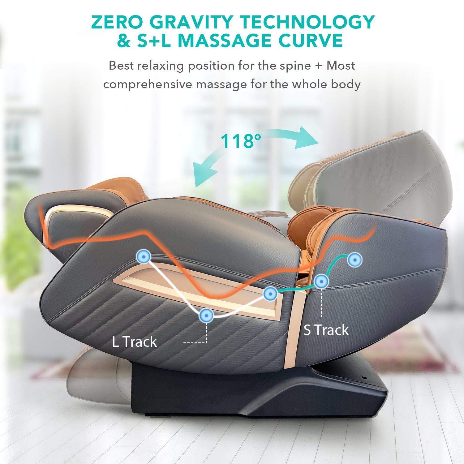 NAIPO Massagesessel, Zero-Gravity Massagestuhl mit Wärmefunktion, Gewerbe für Aufbauservice