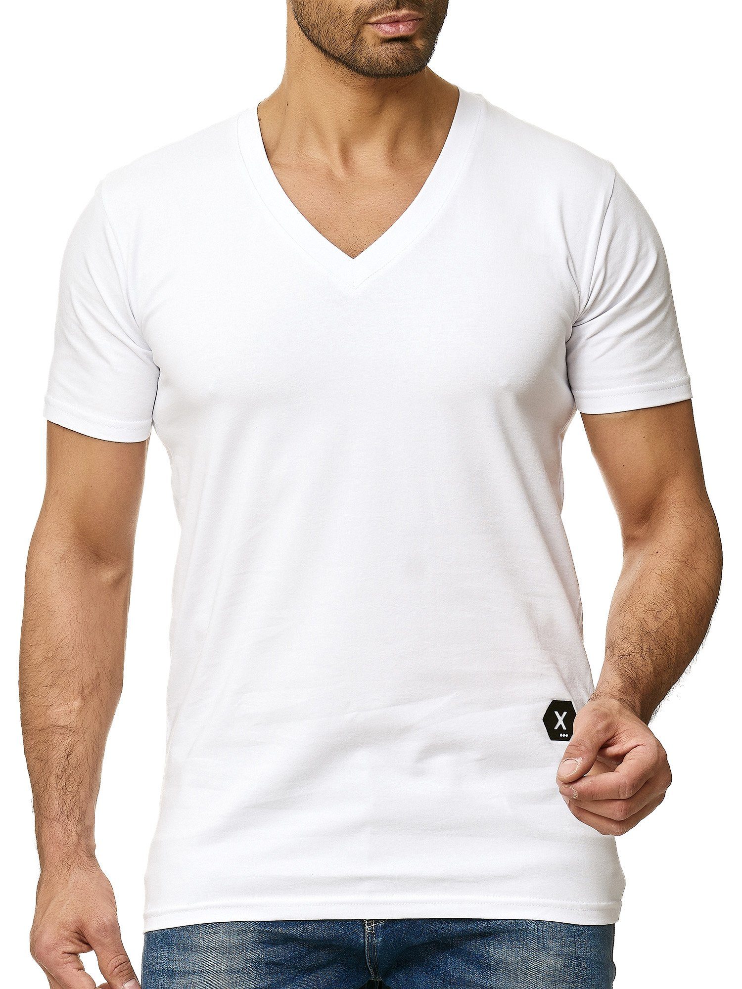 1308C Kurzarmshirt OneRedox 1-tlg) Weiss Tee, (Shirt Freizeit Fitness T-Shirt Polo Casual