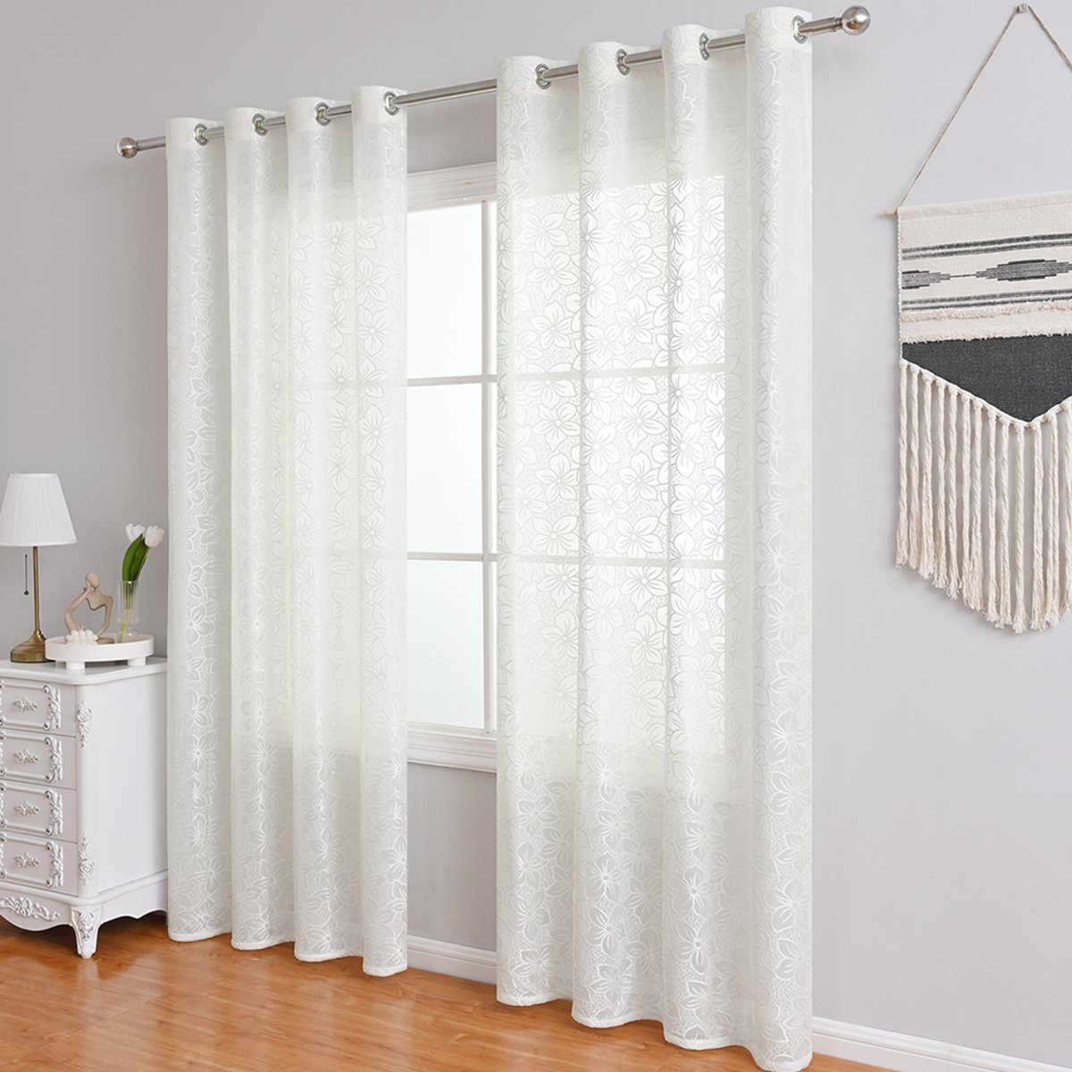 BYSURE Gardine (2 St), Ösen, halbtransparent, günstig online kaufen