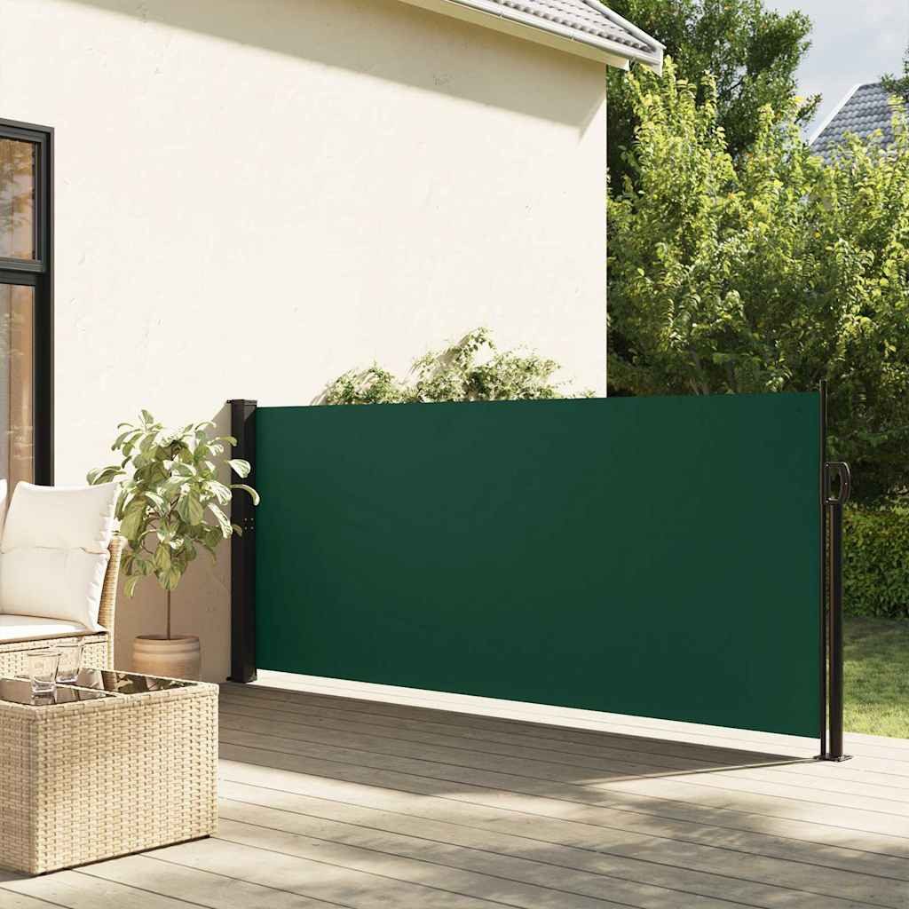 vidaXL Seitenmarkise Seitenmarkise Ausziehbar Dunkelgrün 140x500 cm