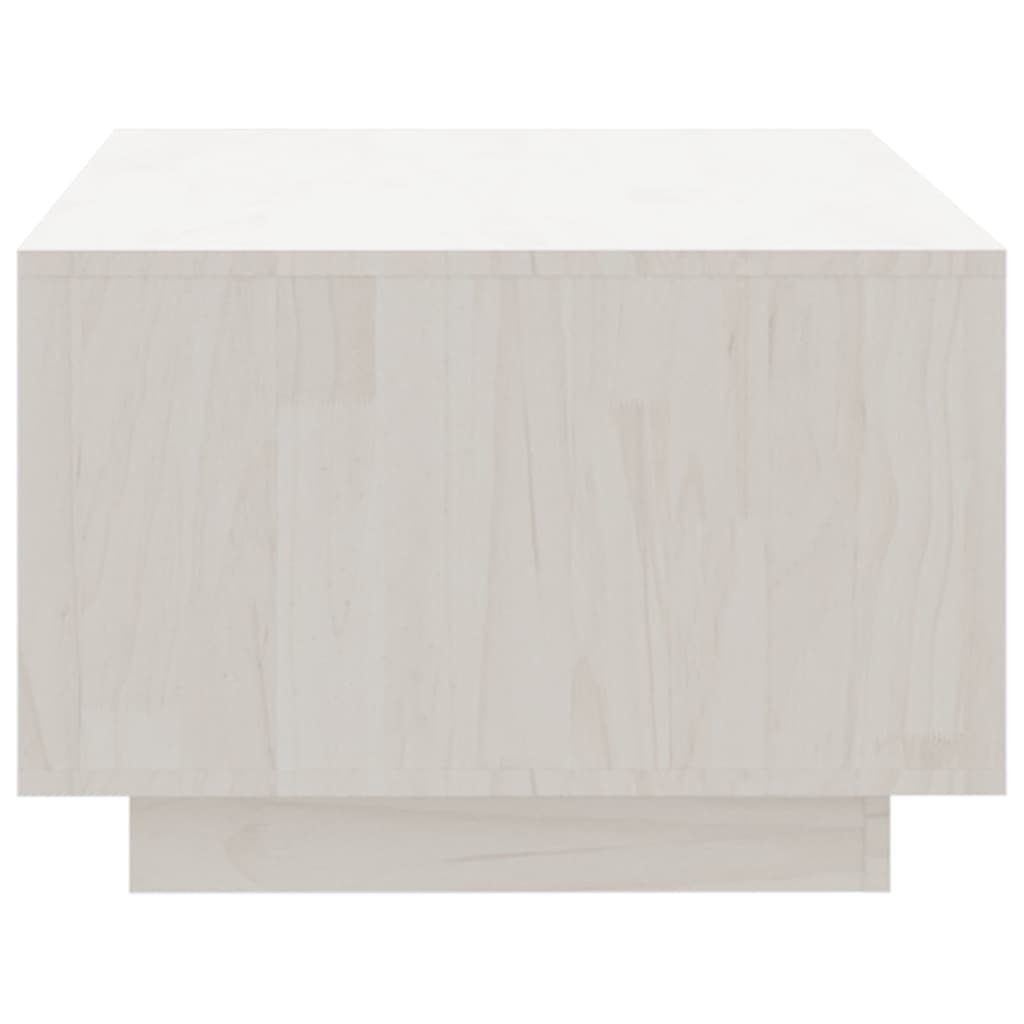 | Couchtisch Weiß (1-St) Weiß 110x50x33,5 cm Couchtisch vidaXL Kiefer Weiß Massivholz