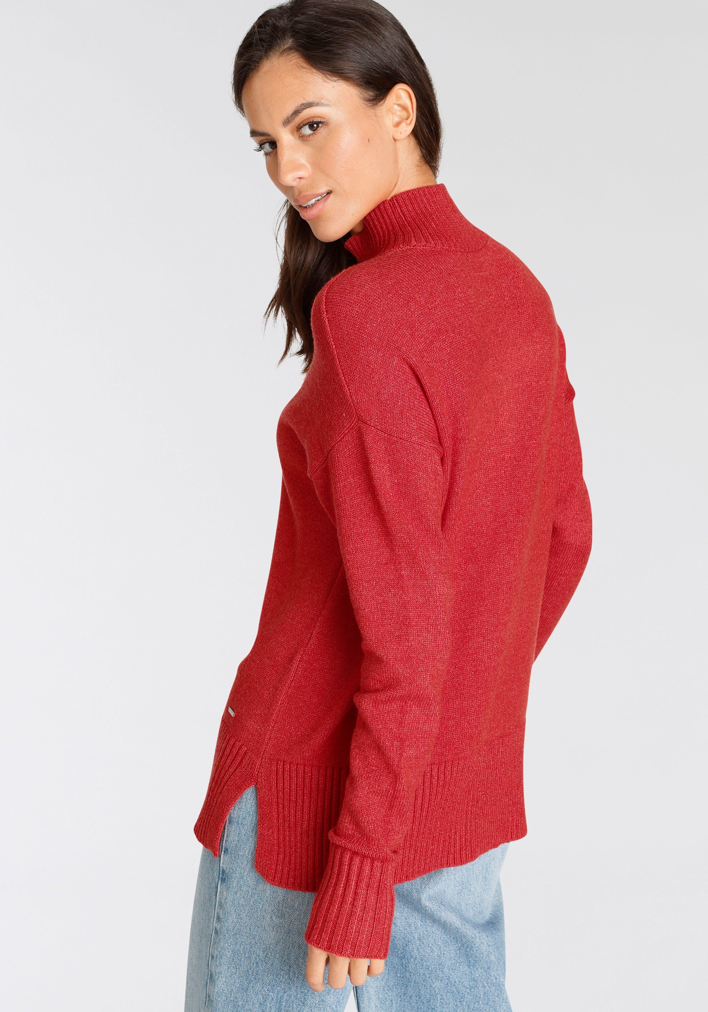 Laura Scott Stehkragenpullover mit Zierbiese in lässiger Passform