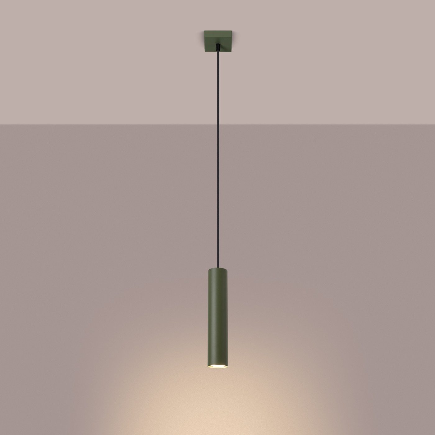 SOLLUX lighting Hängeleuchte Pendelleuchte Lagos 1 Olivgrün, Nicht enthalten