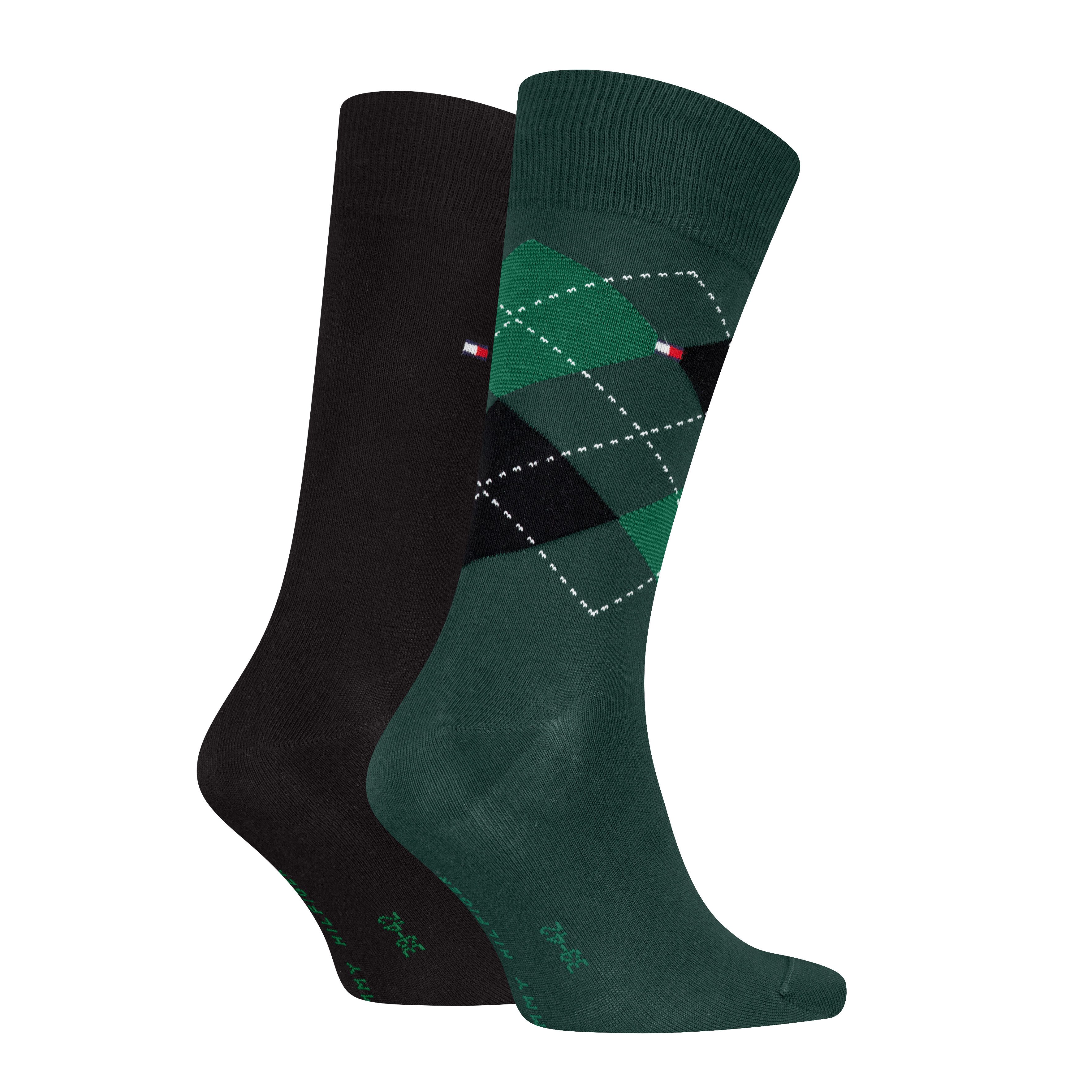 Tommy Hilfiger Socken TH MEN SOCK CHECK 2P (2-Paar, 2 Paar) mit klassischem Argyle-Design