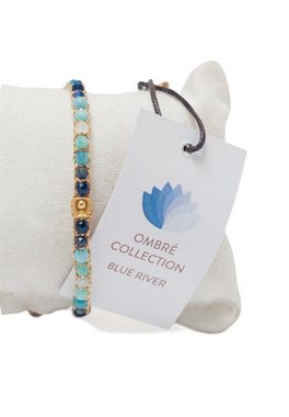 SAMAPURA Armband Ombre Blue River Bracelet, Gold Faden