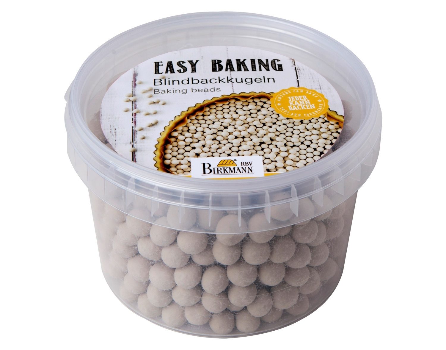 Birkmann Blindbackkugeln EASY BAKING, Beige, Transparent, Keramik, Kunststoffdose, für Backformen bis Ø 28 cm