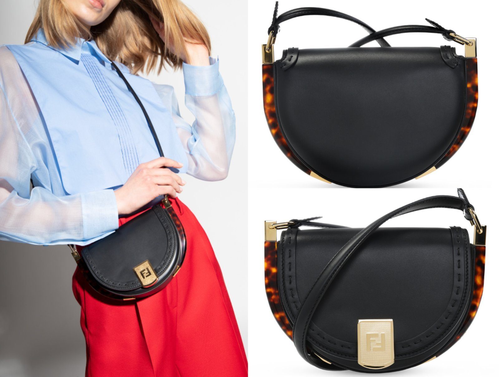 FENDI Schultertasche FENDI MOONLIGHT Shoulder-Bag Satchel Umhängetasche Tasche Handbag Cros