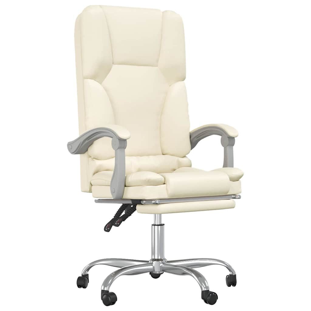 vidaXL Bürostuhl Bürostuhl mit Massagefunktion Creme Kunstleder (1 St)