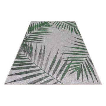 Outdoorteppich Palmen Design, Carpettex, Läufer, Höhe: 5 mm, Teppich Palmen Design Flachgewebe Küchenteppich Balkon Terrasse