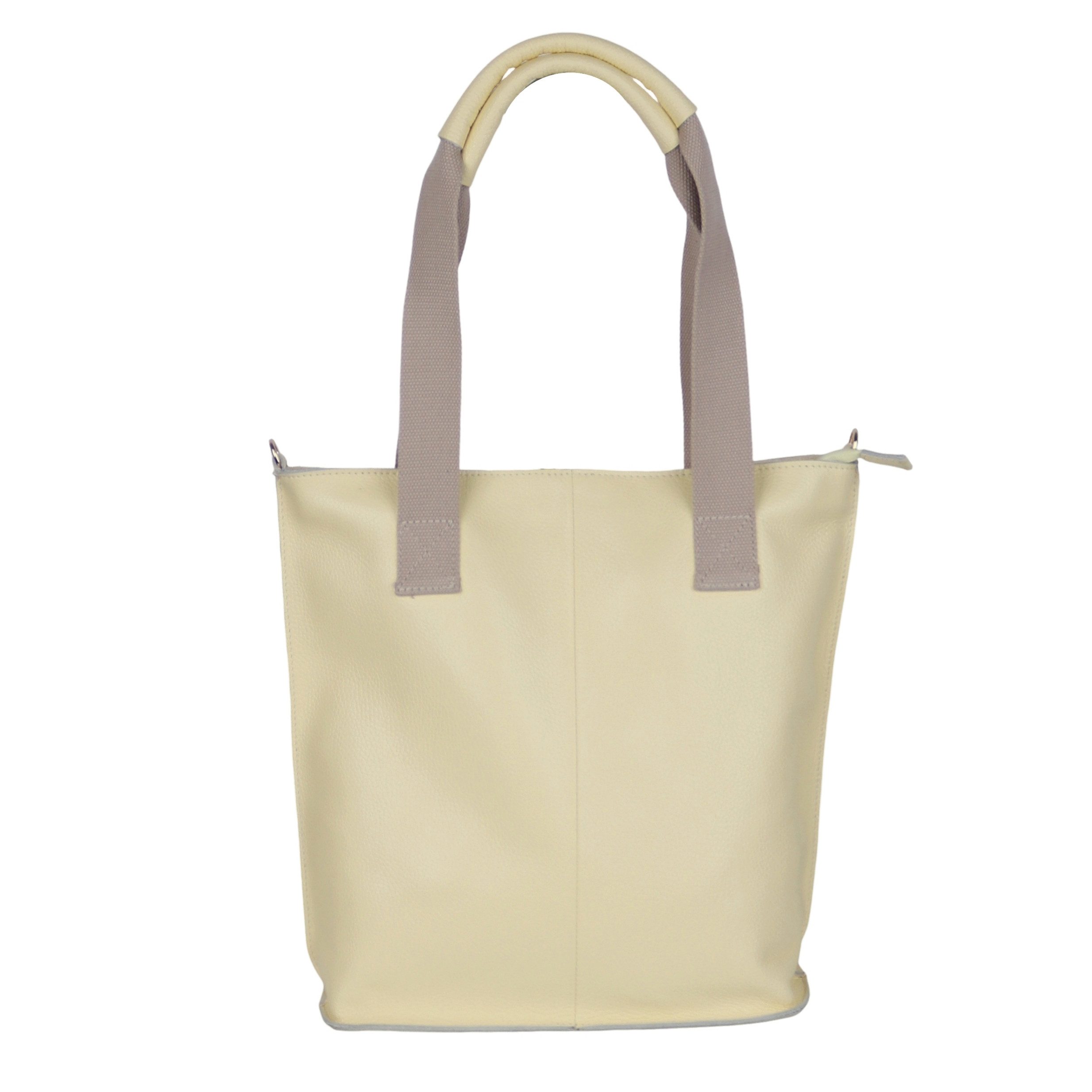 Shopper aus Echtleder, Made in Italy, Beuteltasche