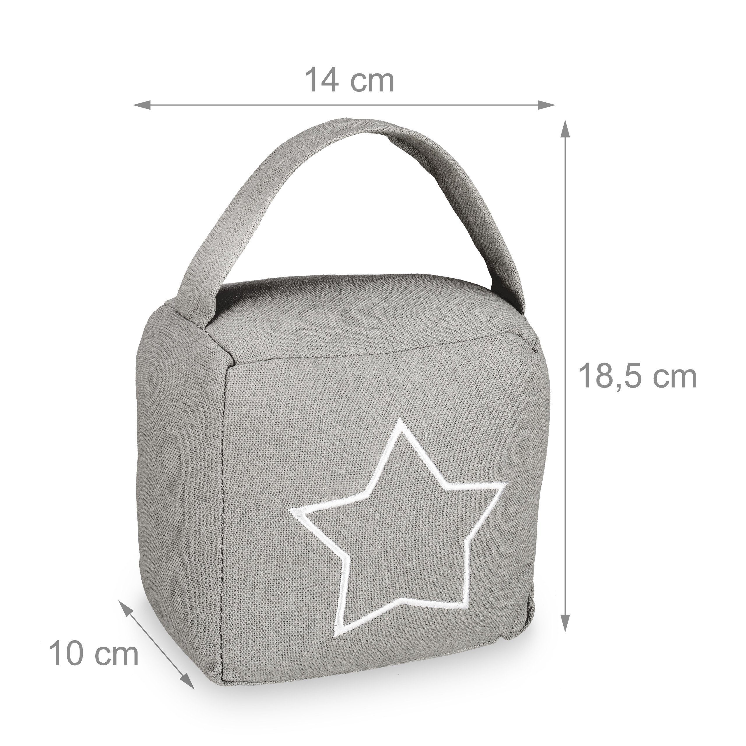 relaxdays Türstopper 2 x Türstopper Sack Stern grau (2 St) – Bild 4 von 5