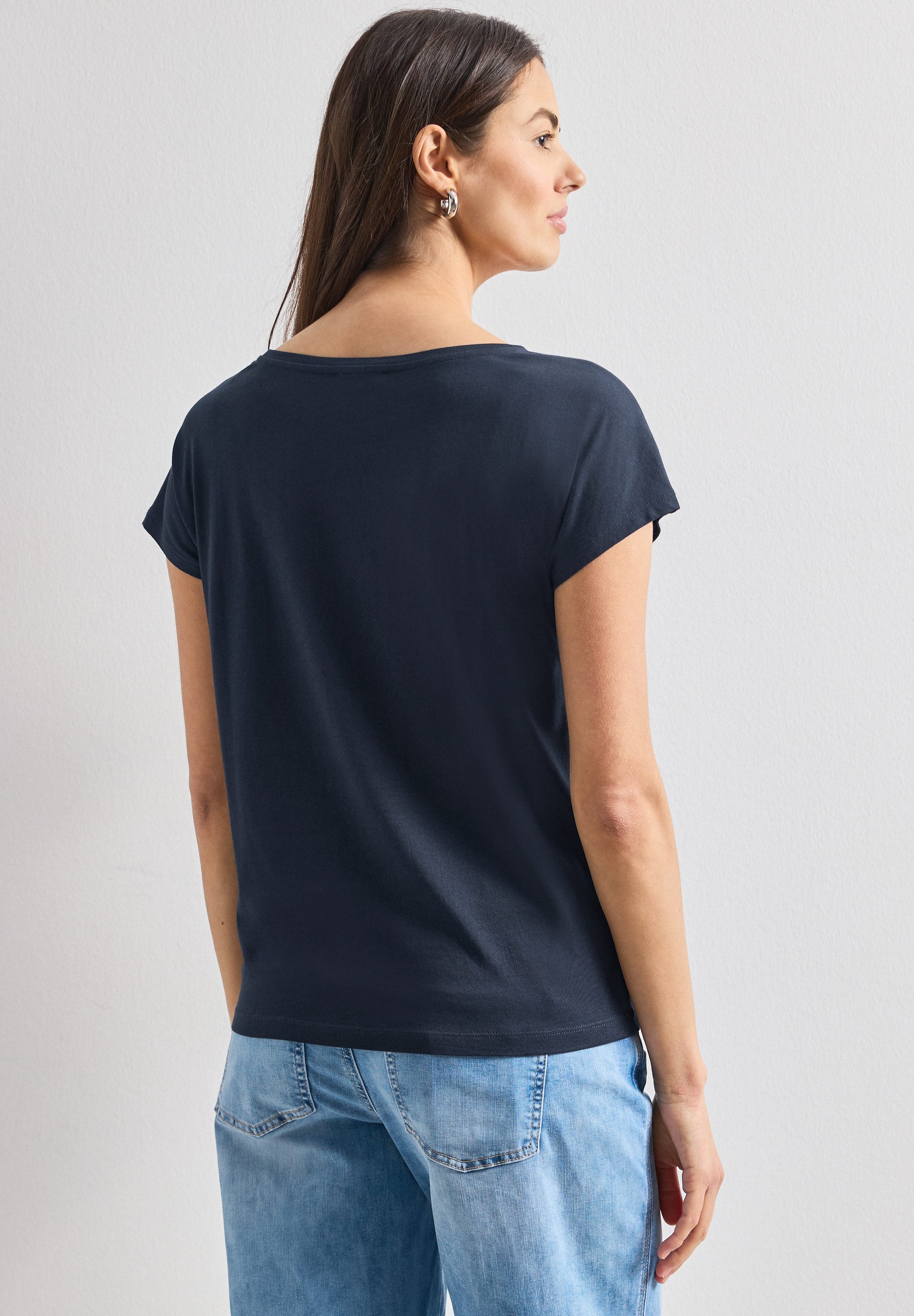 STREET ONE Shirttop Sommershirt mit Wording Artwork