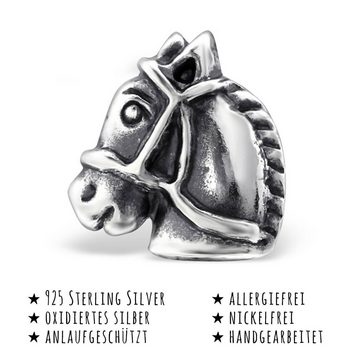 Monkimau Paar Ohrstecker Pferde Ohrringe aus 925 Silber (Packung)