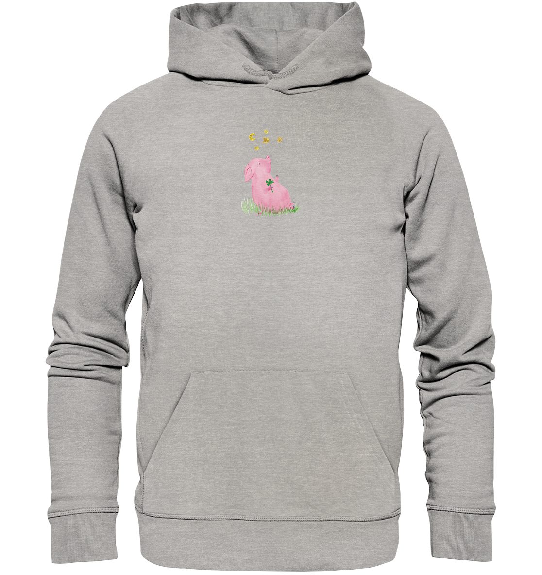MR. & MRS. PANDA Hoodie Größe L Schwein Glück - Heather Grey - Geschenk, Gute Laune, Tiermoti (1-tlg) Weich & flauschig mehr