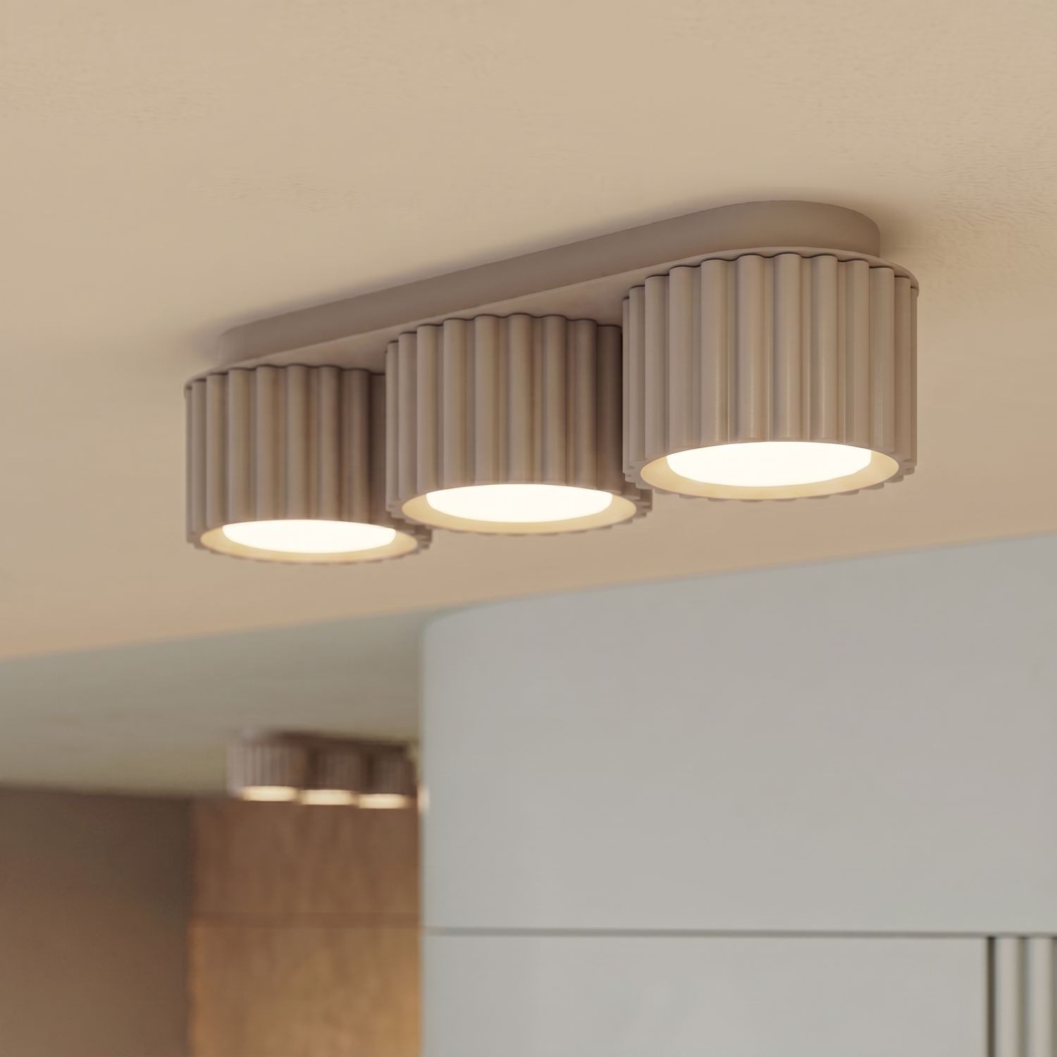 Licht-Erlebnisse Deckenleuchte CAVON, ohne Leuchtmittel, GX53 3-flammig länglich Modern