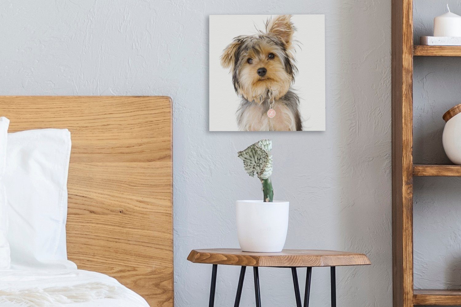 OneMillionCanvasses® Leinwandbild Porträt St), Yorkshire-Terriers, eines Bilder Schlafzimmer Leinwand für (1 Wohnzimmer