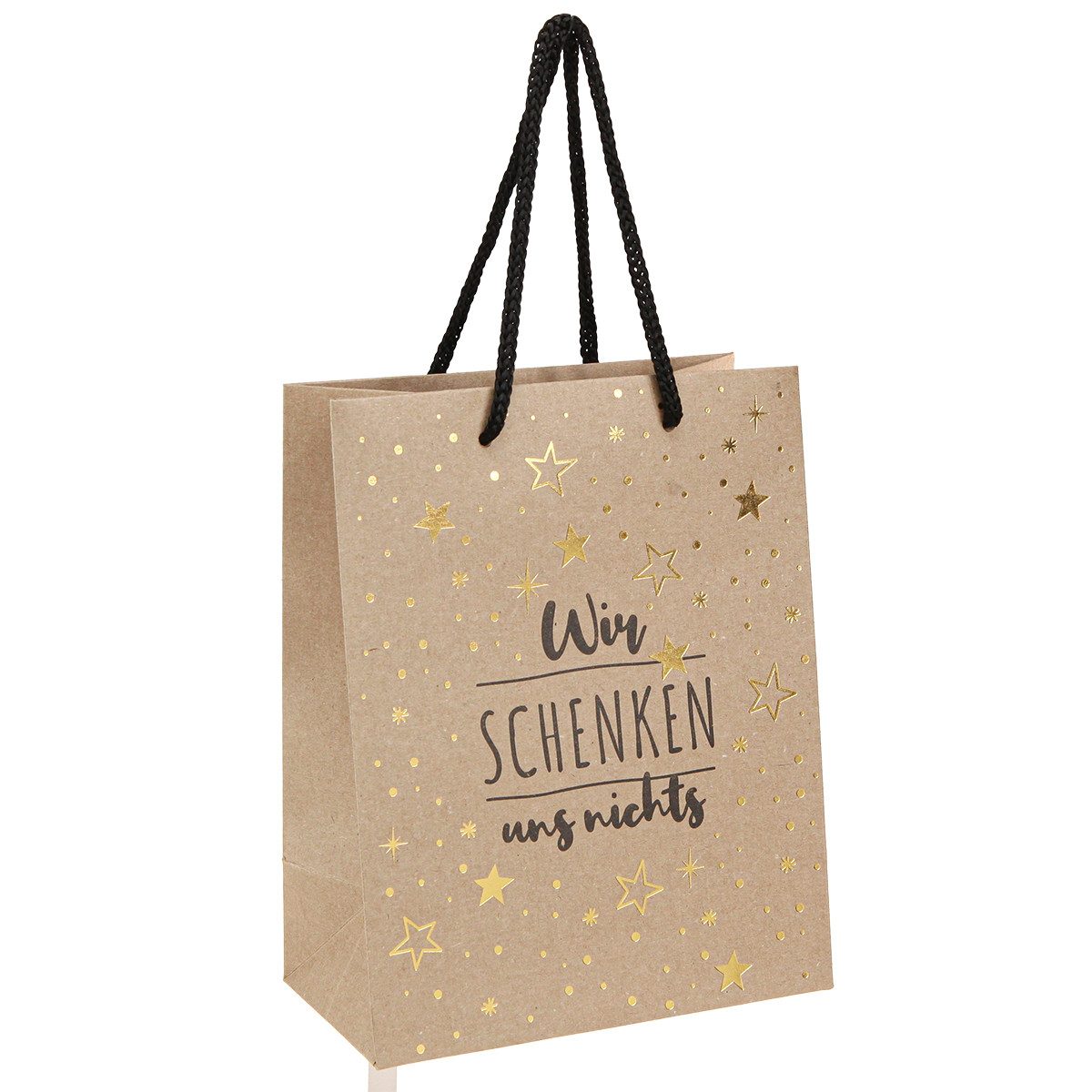 Florists Products Tragetasche Weihnachts-Geschenktüte mit Sternen und humorvoller Aufschrift, 2 Stü