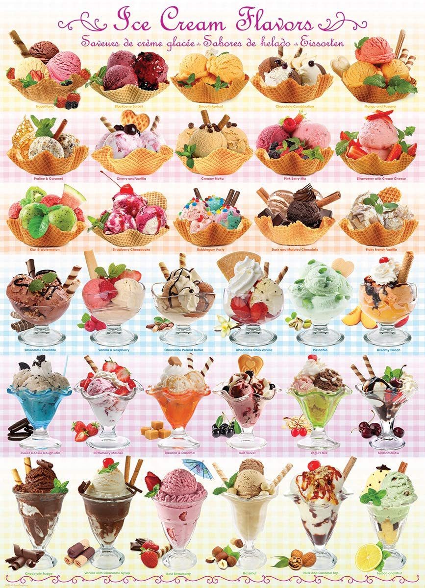 Puzzle 1000 Teile Puzzle - Puzzle - Leckere Eissorten, Puzzleteile