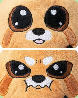 Corimori Kuscheltier Stimmungskuscheltier, 16cm Plüschtier zum Wenden, Kleiner Roter Panda (Geschenk), Stofftier Plüschie Plüsch Hamster Tier-Kissen mit Decke