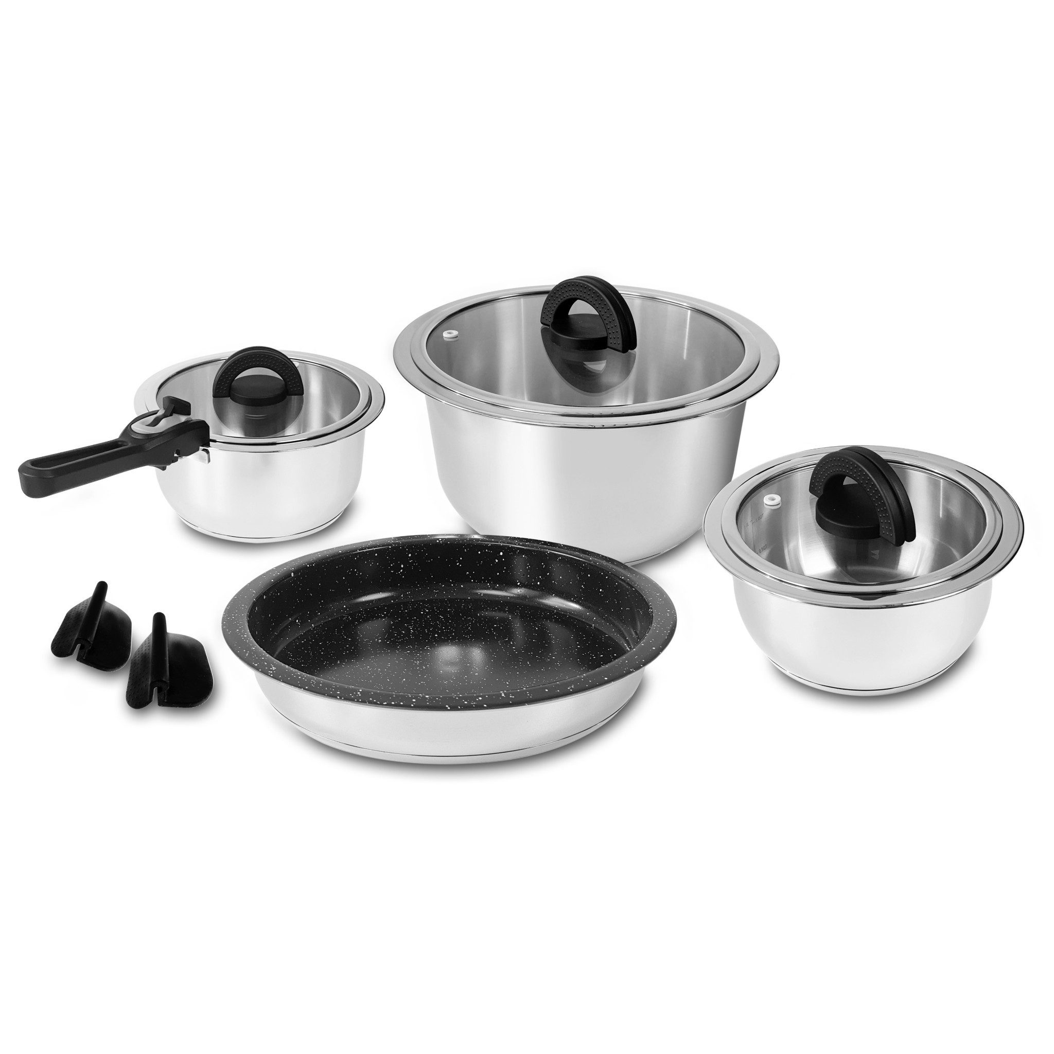 B/R/K Germany Topf-Set BRK click-on 10-tlg. Topfset aus rostfreiem Edelstahl