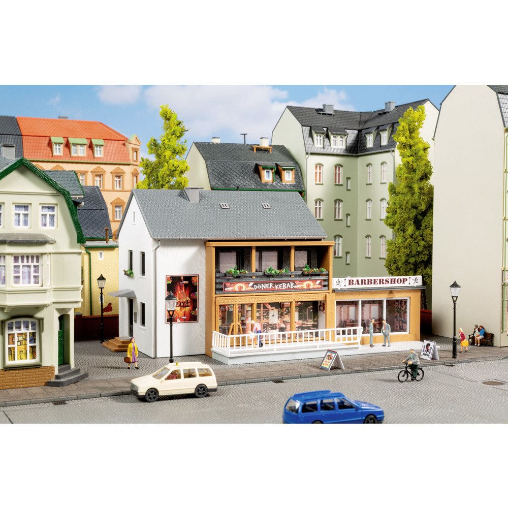 Auhagen Modelleisenbahn-Gebäude Auhagen 12356 H0, TT Döner und Barbershop