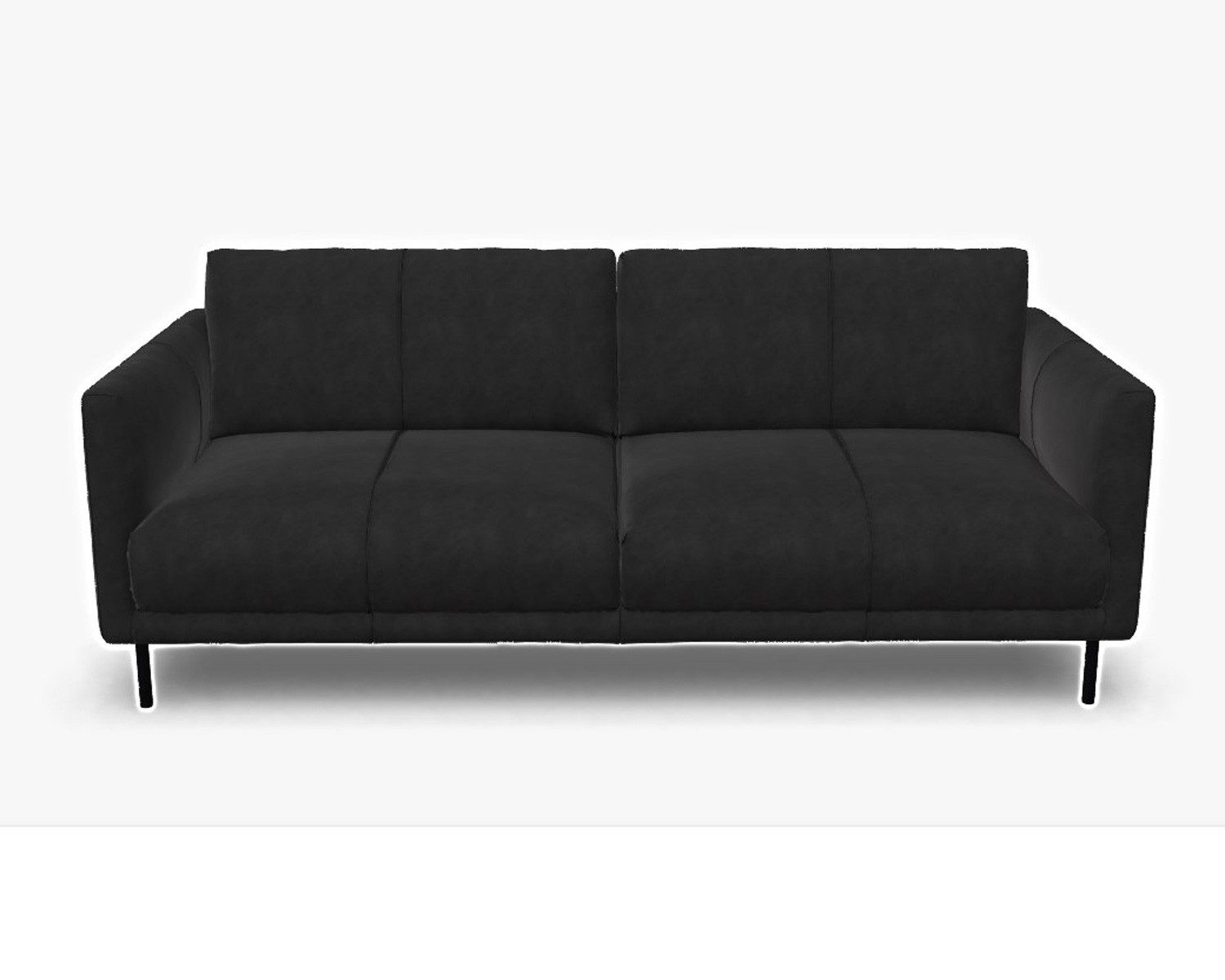 Rolf Benz 2,5-Sitzer Sofa Rolf Benz freistil 133 Leder schwarz 202cm, Echtes Leder