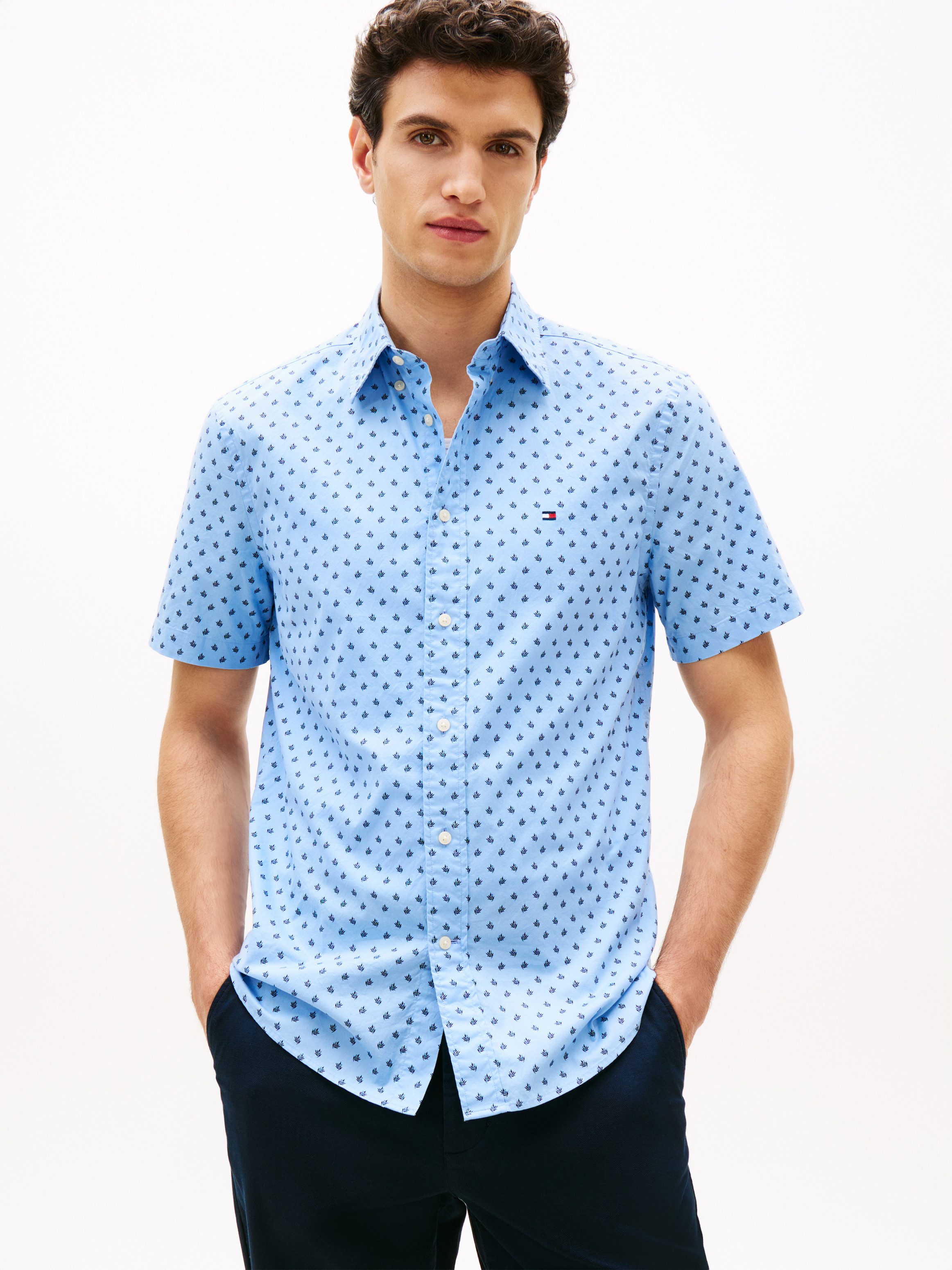 Tommy Hilfiger Kurzarmhemd FLEX POPLIN PRINT Regular Fit