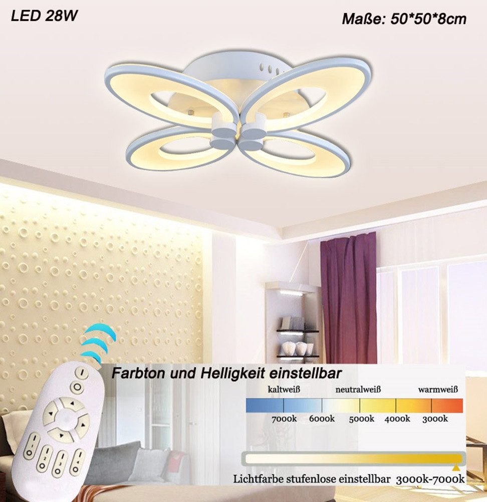 Eurotondisplay LED Deckenleuchte LED Deckenlampe Fernbediening Farbton eins günstig online kaufen