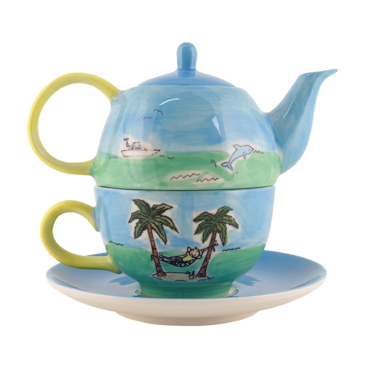 Mila Teekanne Mila Keramik Tee-Set Tea for One Reif für die Insel, (Set)