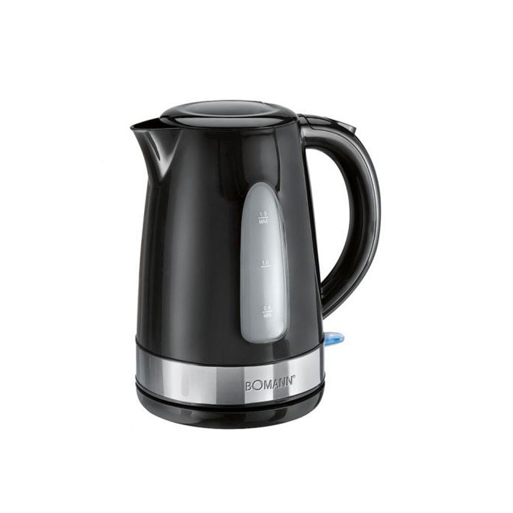 BOMANN Wasserkocher, Schnurloser 2200W Wasserkocher mit 360° Steckverbindung 1,5 Liter