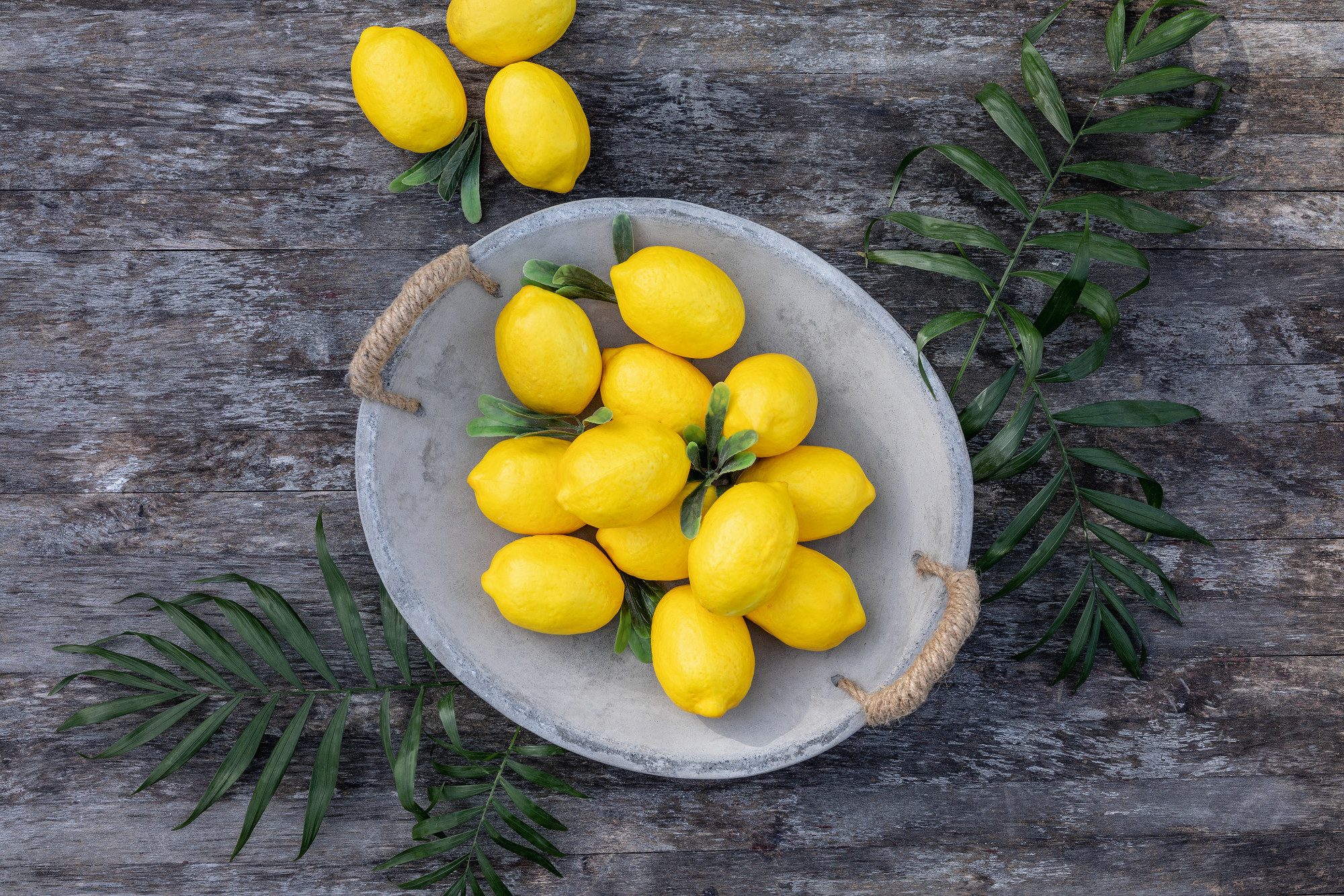 JYCRA Zitronen Serviettenringe - Künstliche Obst Halter 6er Set