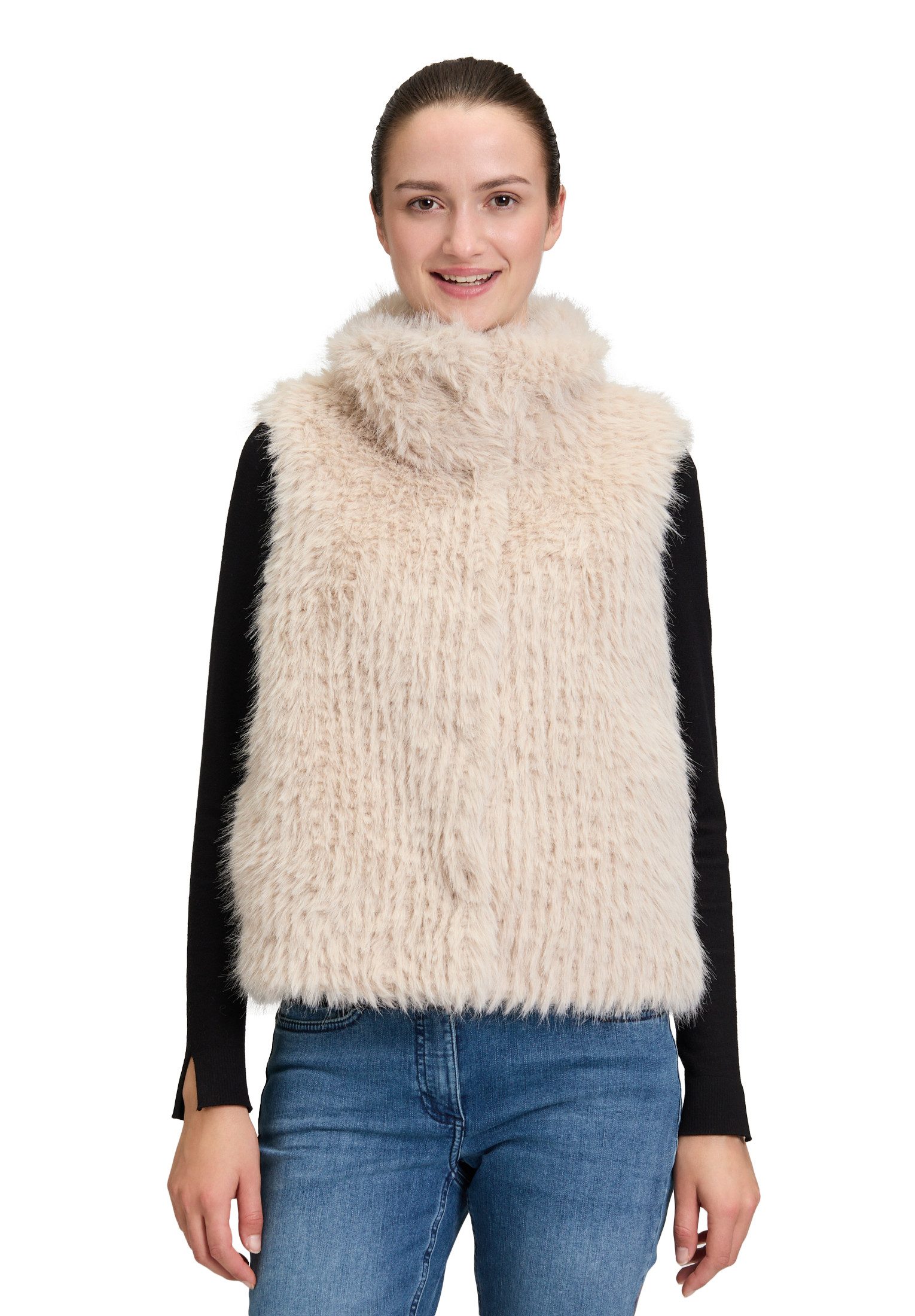 Amber & June Plüschweste Damen Plüschweste mit Kragen günstig online kaufen