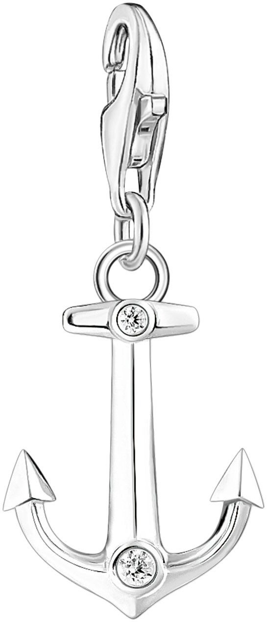 Thomas Sabo Charm Anker Anker mit Steinen, mit Zirkonia (synth)