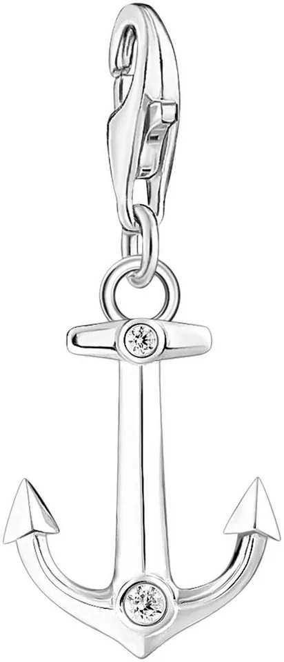 Thomas Sabo Charm Anker Anker mit Steinen, mit Zirkonia (synth)