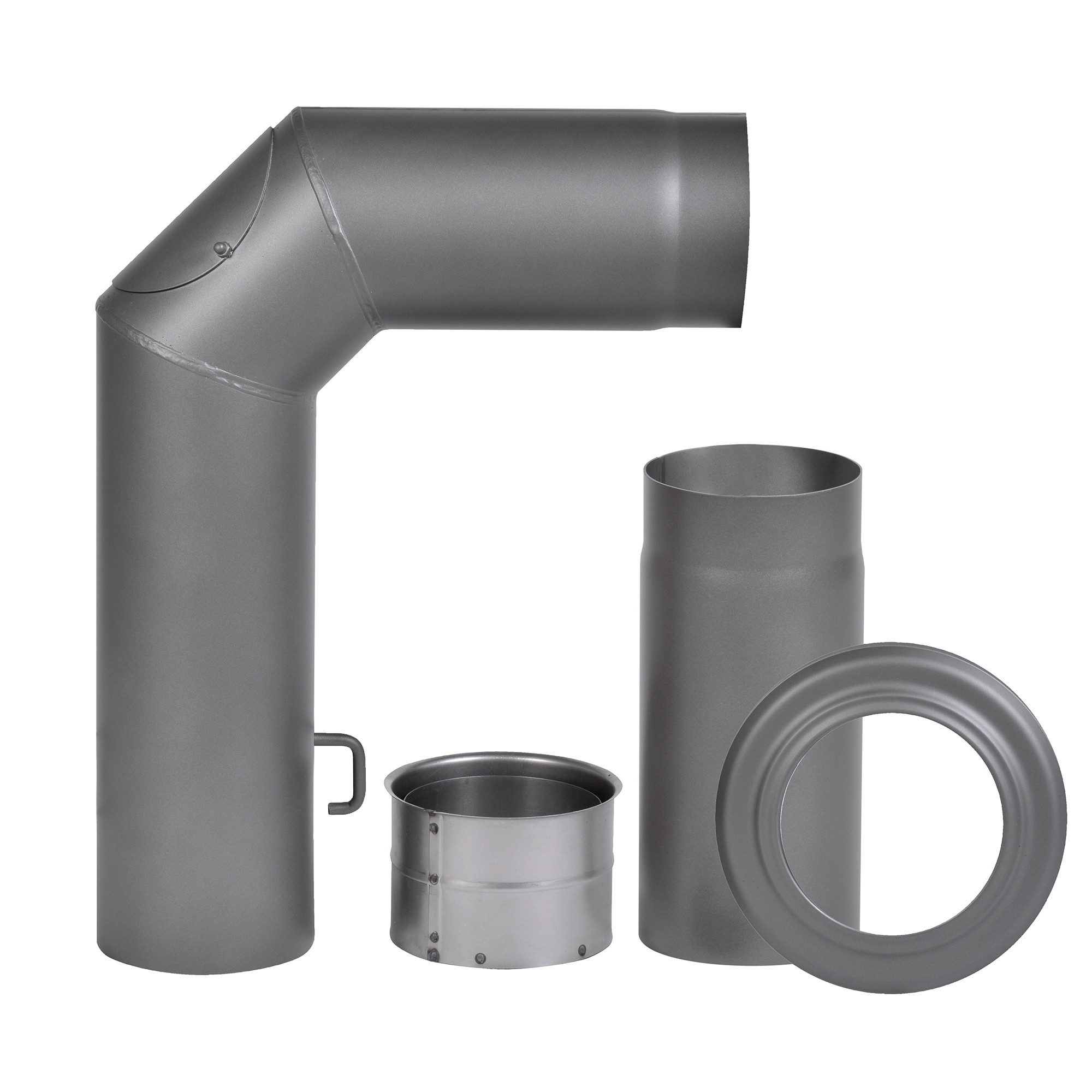 Firefix Ofenrohr, (Set), Bogen, 150 mm, 90 °, Stahlblech, mit Verlängerung