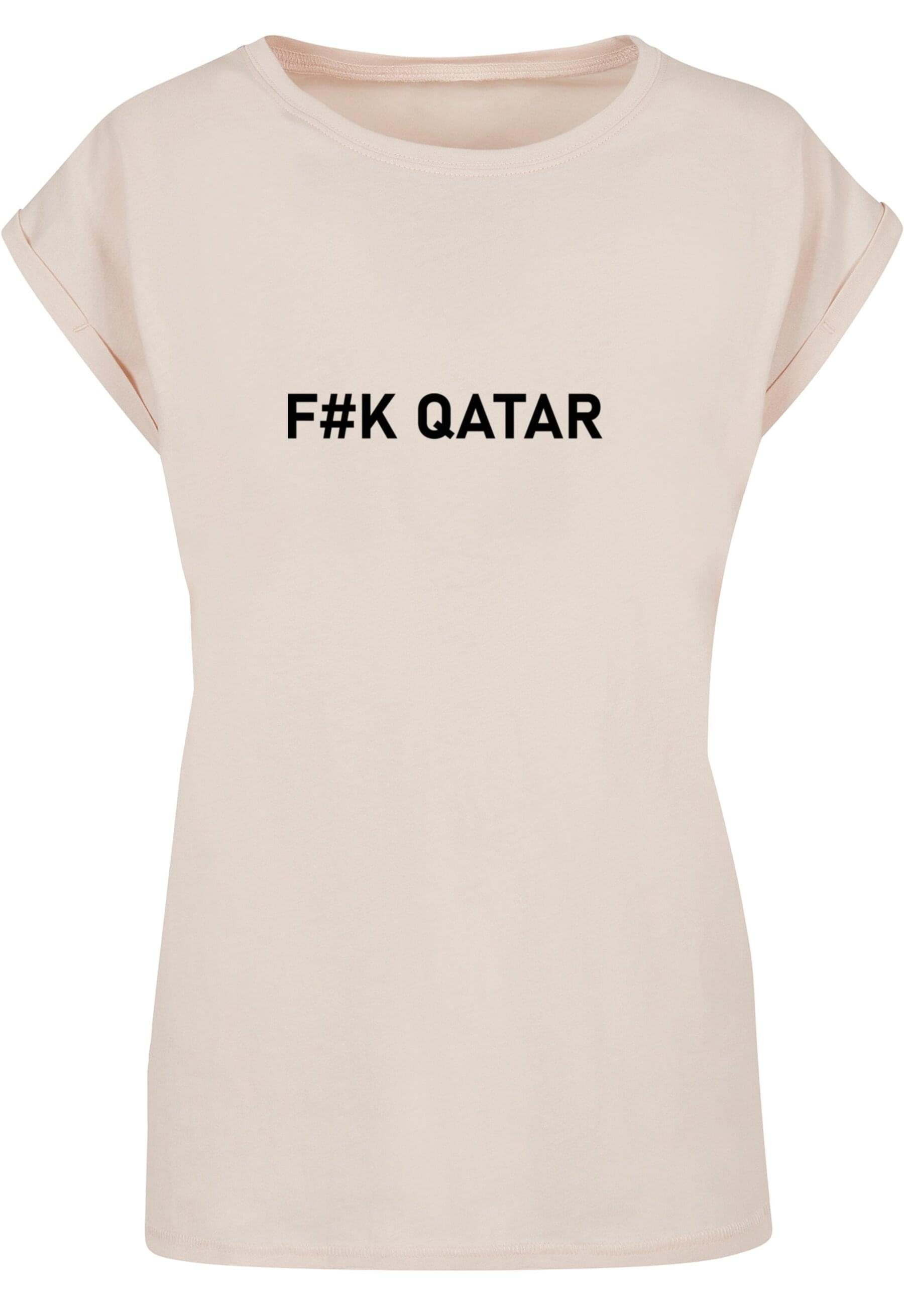 Merchcode T-Shirt Damen Ladies F#K Qatar Extended Shoulder Tee (1-tlg) whitesand