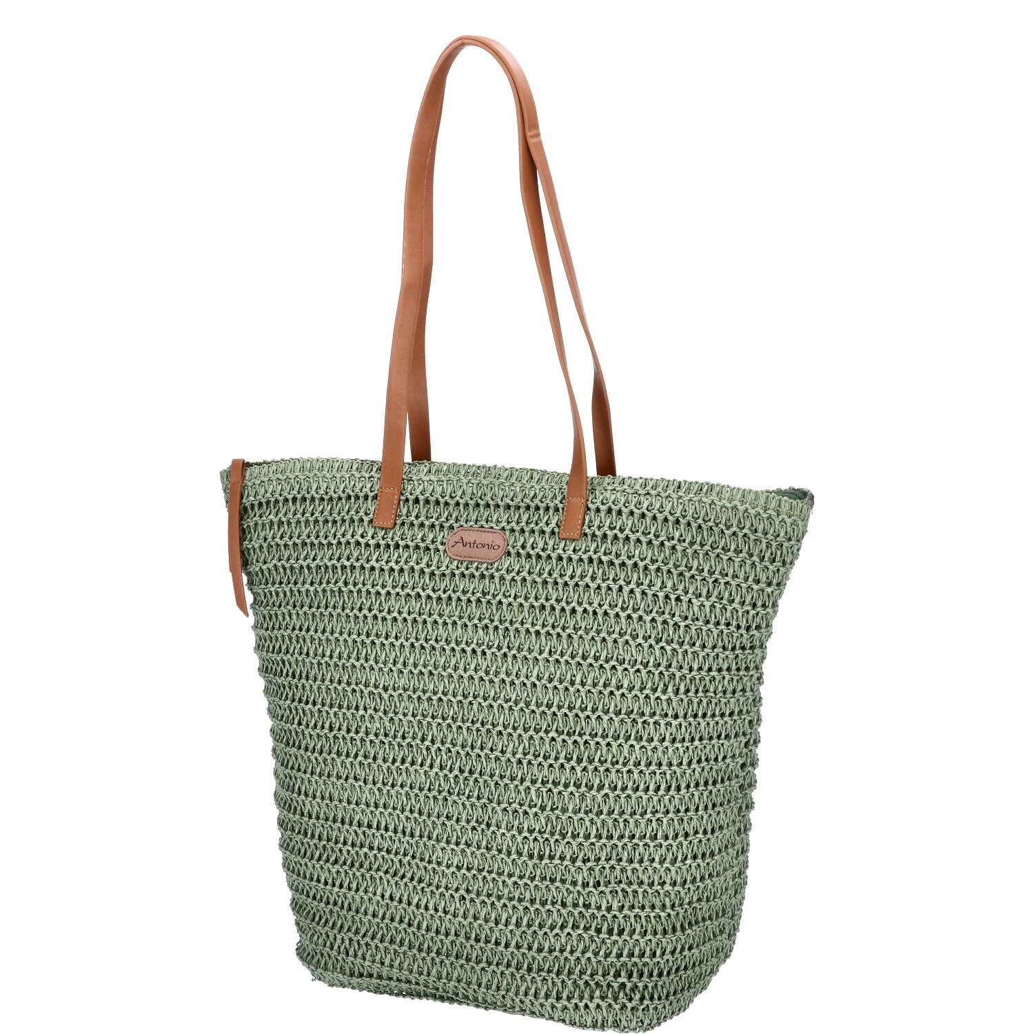 Antonio Umhängetasche Antonio Damen Shopper BOHO Style green (Stück, Stück)