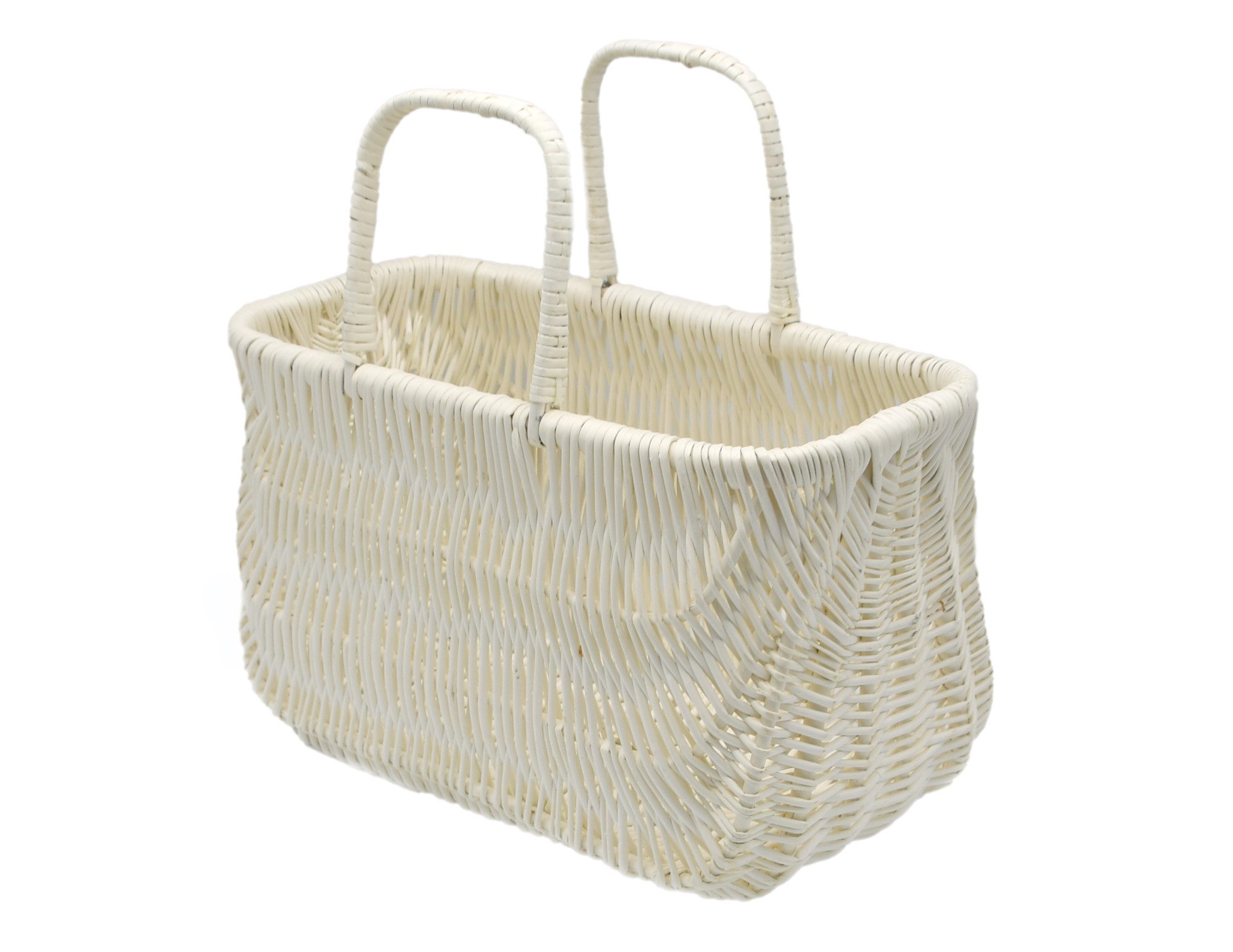 MyBer® Korbtasche Tasche Korb aus Weide, Weidenkorb, Tragekorb, Einkaufskorb geflochten (1-tlg., K9-489-W), weiß geflochten Handarbeit 40/19/29cm K9-489-W