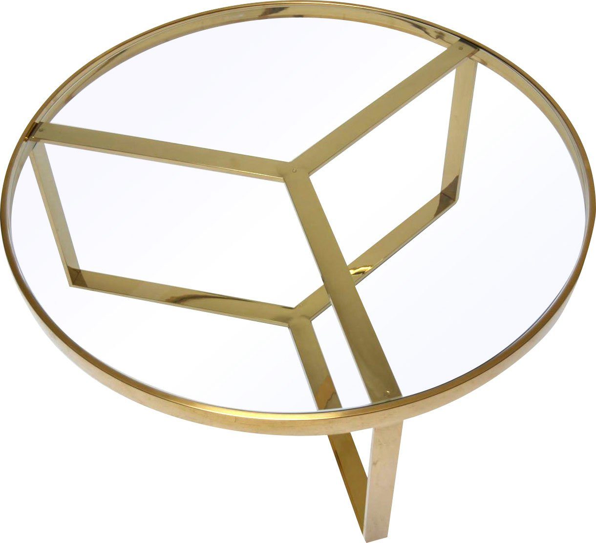 Leonique Couchtisch Palmer, Runder Couchtisch, gold, günstig online kaufen