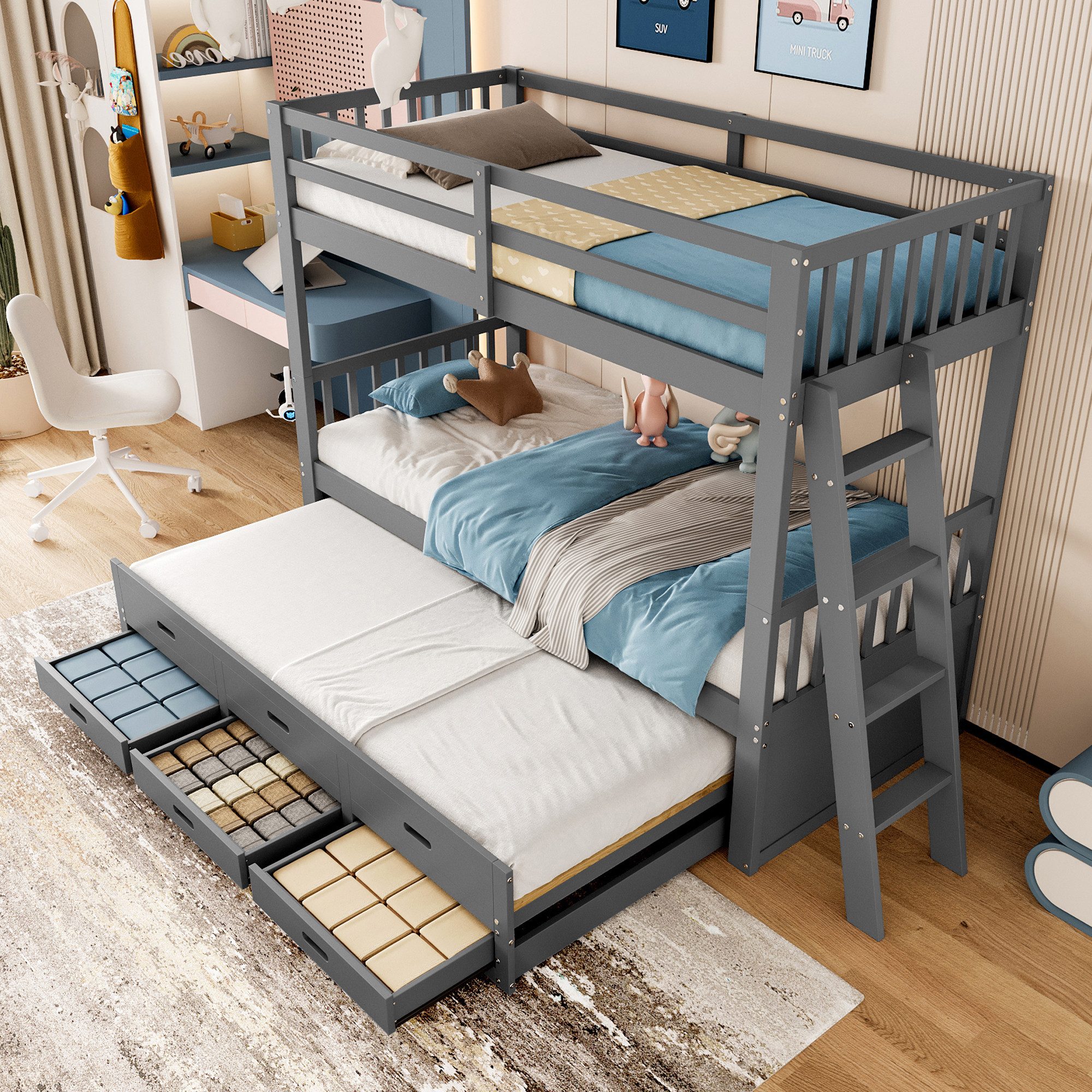 Flieks Etagenbett, Kinderbett 3 Liegefläche und günstig online kaufen