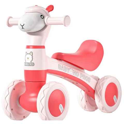 E-Commerce.Maschmann Laufrad Baby Laufrad Alpaka Design 4 Räder Kinder Balance Bike, Ohne Licht und Toneffekte