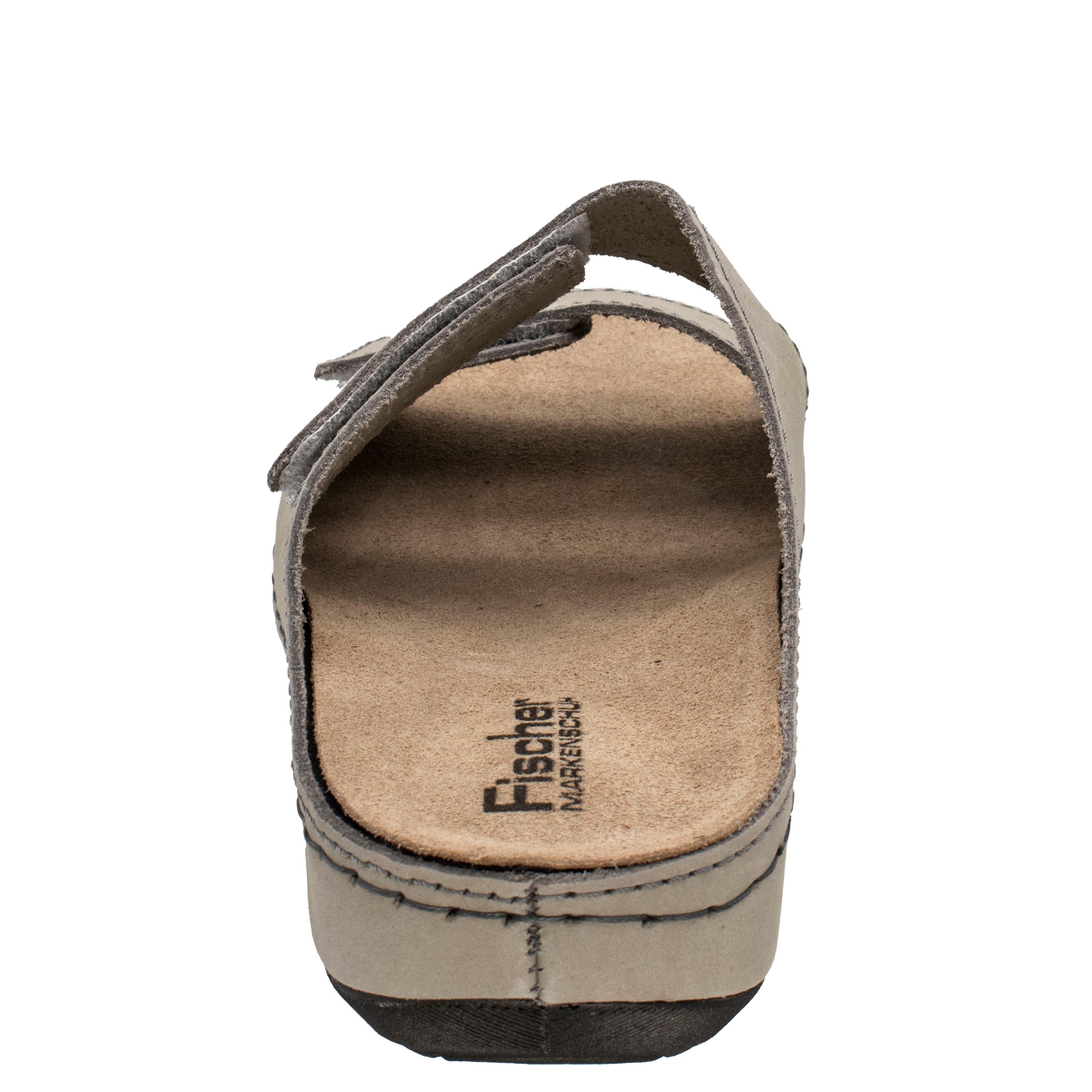 Fischer-Markenschuh Michaela Pantolette aus Nubukleder, herausnehmbare Einlegesohle aus Leder, Weite G
