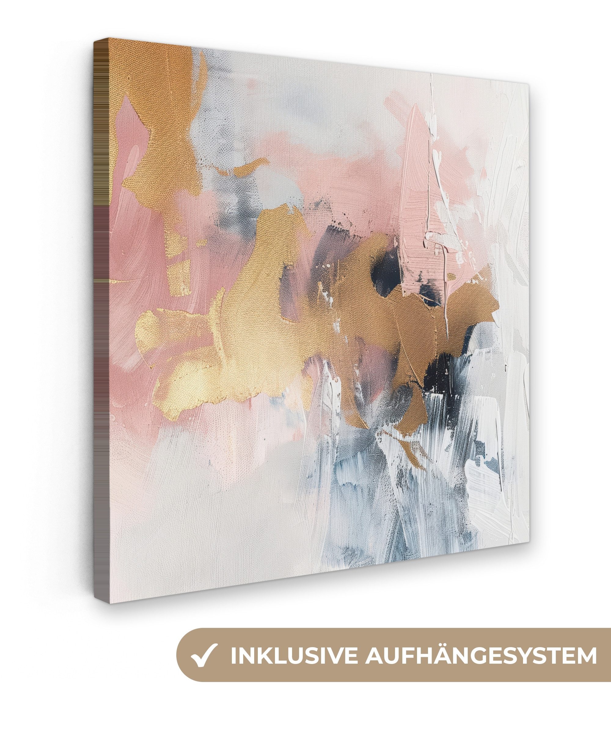 OneMillionCanvasses® Leinwandbild Abstrakt - Pastellfarben - Gold - Modern günstig online kaufen