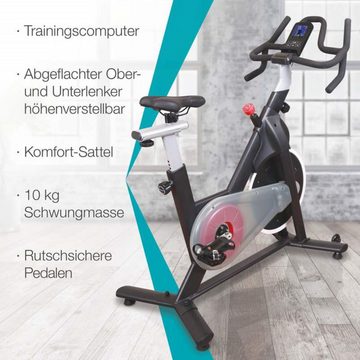 aktivshop Speedbike Fahrrad mit magnetischem Widerstand (Indoor Bike, mit Trainingscomputer), Bluetooth und Pulssensoren für Heimtraining